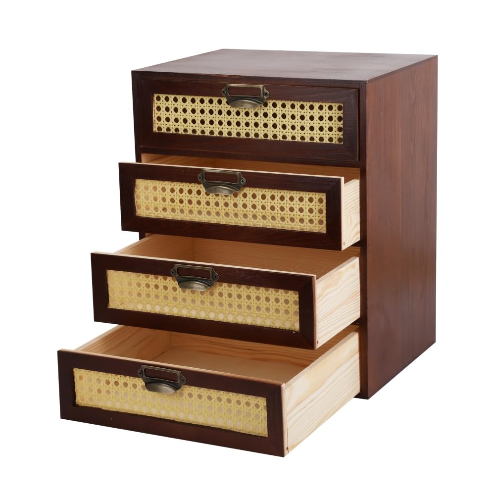 GoooodGift Wooden Drawers Small Wooden Box with Drawer, Brown