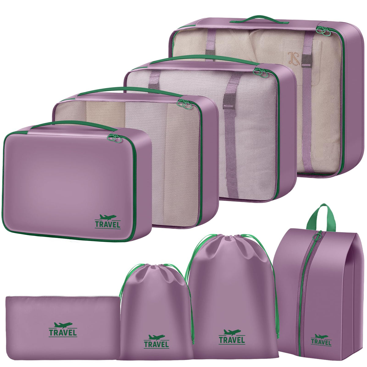 Packing Cubes for Travel 8 Set Luggage Organizer Bags