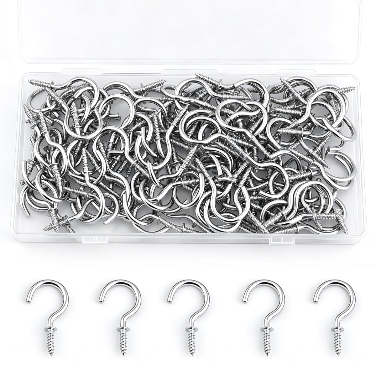 Senkary 120 Pieces 1 Inch Small Screw in Hooks for Hanging, Steel Metal Mini Screw Hooks for Hanging Outdoor String Lights Plants Ceiling Cup Picture Jewelry Ornaments (Black)