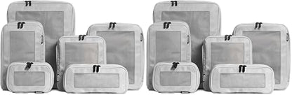 Aerotrunk Compression Packing Cubes for Travel, 6-Pack, Light Grey