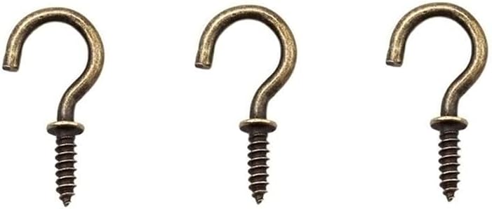 Small Bronze Ceiling Hooks - 5/8'' Screw-in Lights & Jewelry Hooks (40 Pack)