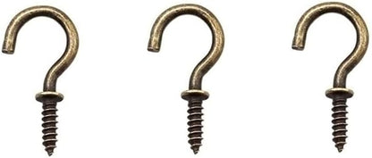 Small Bronze Ceiling Hooks - 5/8'' Screw-in Lights & Jewelry Hooks (40 Pack)