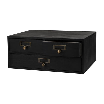 Small Wooden Drawers Wooden Box with Drawer, Black 5 Wood Drawer