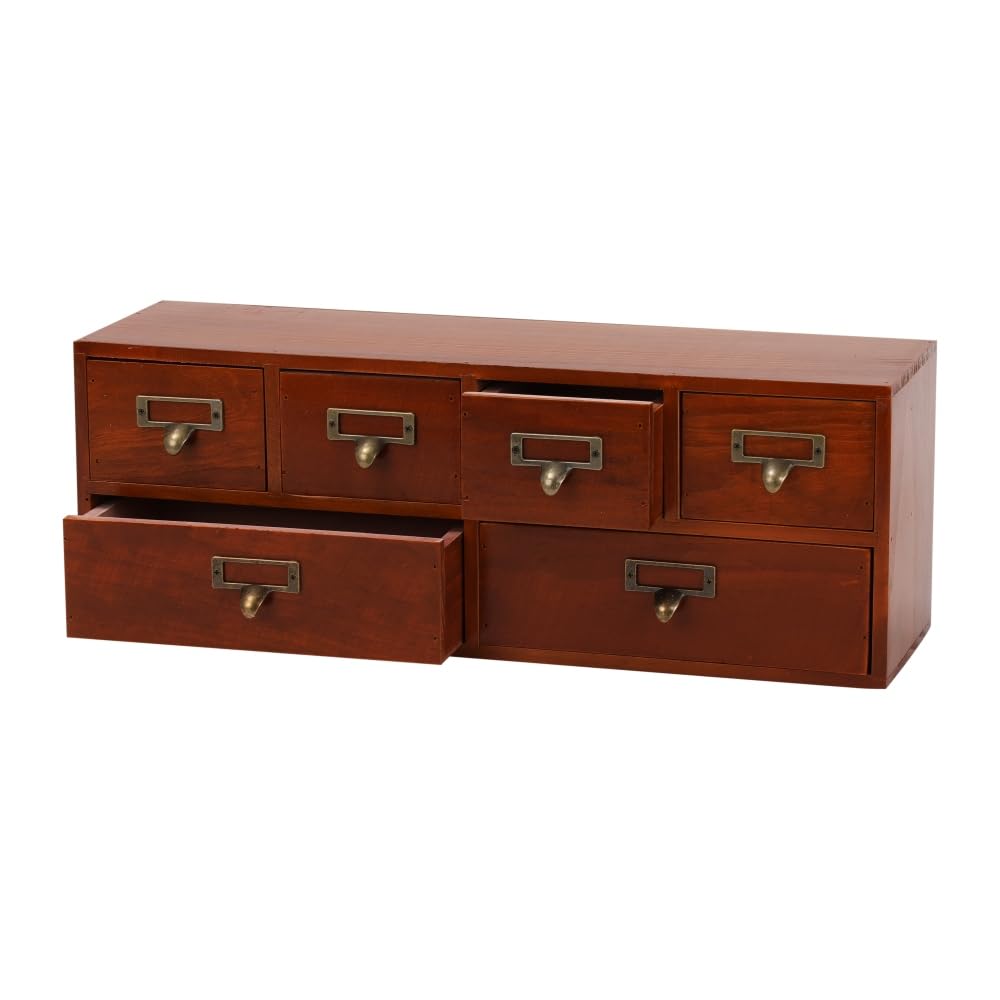 Small Wooden Drawers Wooden Box with Drawer, Black 5 Wood Drawer