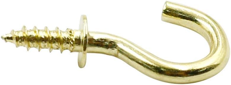 Biaungdo 1/2" Ceiling Cup Hooks, Gold, 100 Pcs