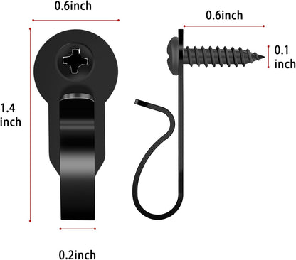 HiGift 36 Pack Light Hanger Hooks, Black Stainless Steel Screw in Hook for Hanging Outdoor Lights, Rope Light Clips for Christmas and Holiday Decor, Wire and Fairy Led Lights