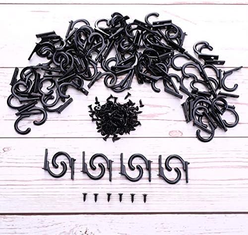 Zhehao 100 Pieces Key Hooks Jewelry Small Hook Key, Black, 100 Pieces
