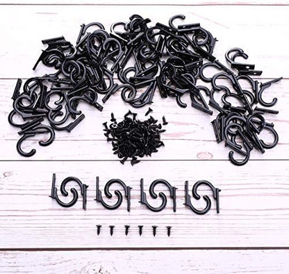 Zhehao 100 Pieces Key Hooks Jewelry Small Hook Key, Black, 100 Pieces