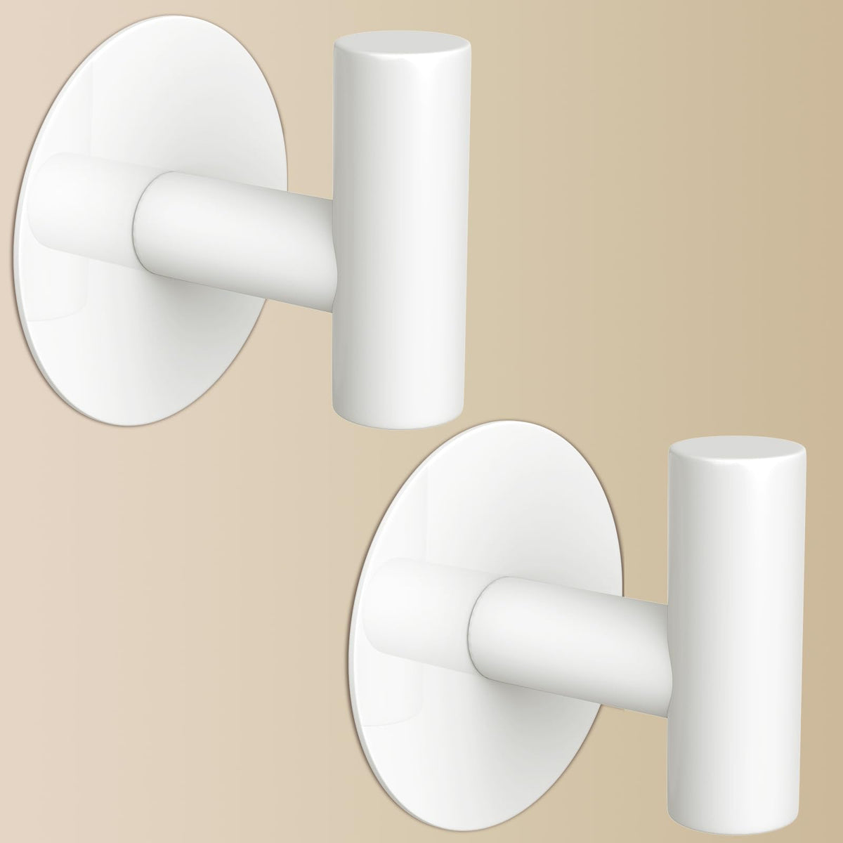 Self-Adhesive Coat Hooks, Stainless Steel Heavy Duty Wall Hooks, Towel Hooks for Hanging Robes, Aprons, Coats and Hats in Bathrooms,Kitchens and Hotels(2 Pack, Black)