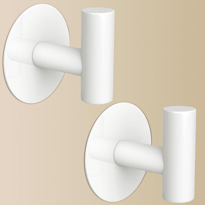 Self-Adhesive Coat Hooks, Stainless Steel Heavy Duty Wall Hooks, Towel Hooks for Hanging Robes, Aprons, Coats and Hats in Bathrooms,Kitchens and Hotels(2 Pack, Black)