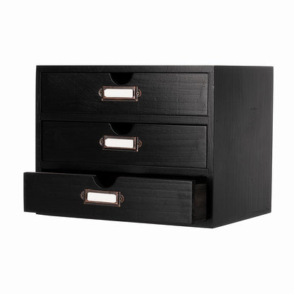 Small Wooden Drawers Wooden Box with Drawer Black