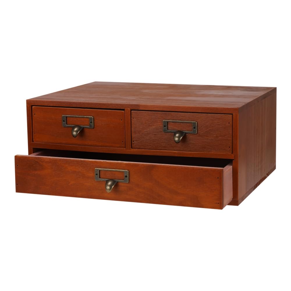 Small Wooden Drawers Wooden Box with Drawer, Black 5 Wood Drawer