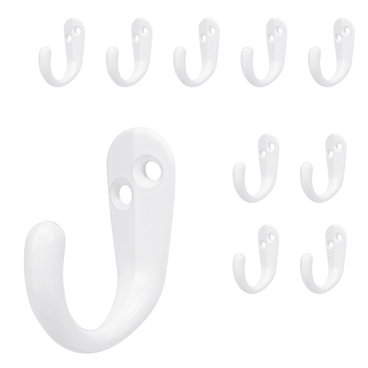 NearMoon Coat Hooks Wall Mounted - Heavy Duty Metal Single Prong Robe Hanger Rustproof Wall Hooks for Towel Hat Key Bag on Bathroom, Kitchen, Livingroom(10 Pack, Matte Black)