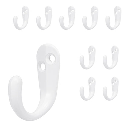 NearMoon Coat Hooks Wall Mounted - Heavy Duty Metal Single Prong Robe Hanger Rustproof Wall Hooks for Towel Hat Key Bag on Bathroom, Kitchen, Livingroom(10 Pack, Matte Black)