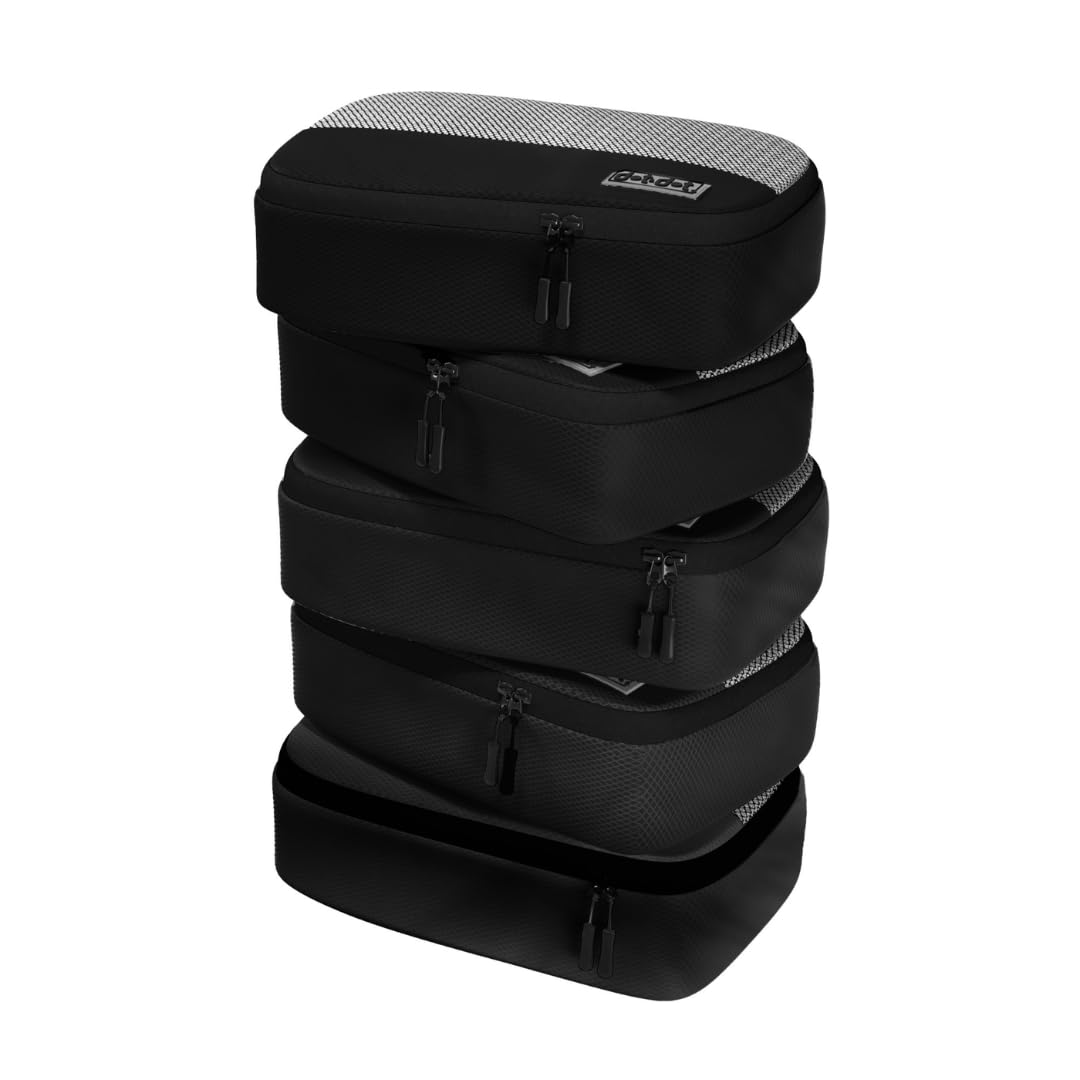 Dot&Dot 5pc Large Packing Cubes for Travel - Lightweight Luggage Organizer Bags for Suitcases (Non-Compression)