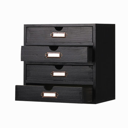 Small Wooden Drawers Wooden Box with Drawer Black