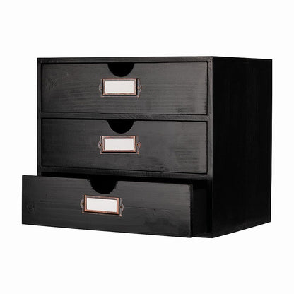 Small Wooden Drawers Wooden Box with Drawer Black