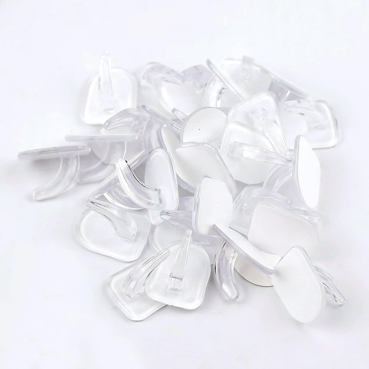 24 Pieces Small Seamless Clear Adhesive Wall Hooks for Hanging, Transparent Sticky Hooks for Bathroom Bedroom Kitchen