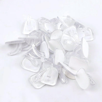 24 Pieces Small Seamless Clear Adhesive Wall Hooks for Hanging, Transparent Sticky Hooks for Bathroom Bedroom Kitchen