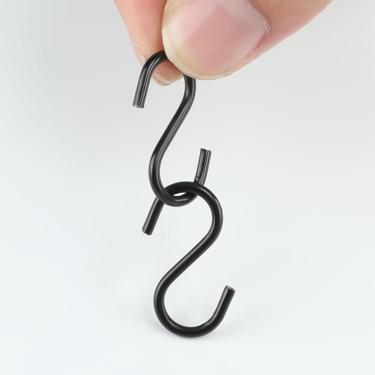 Senkary 100 Pieces 1 Inch Mini S Hooks Small S Hooks Stainless Steel S Shaped Hooks for Ornaments, Jewelry and Hanging (Black)