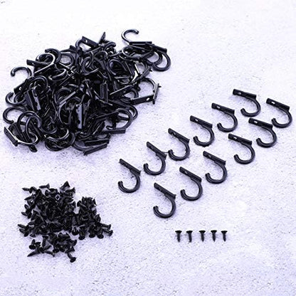 Zhehao 100 Pieces Key Hooks Jewelry Small Hook Key, Black, 100 Pieces