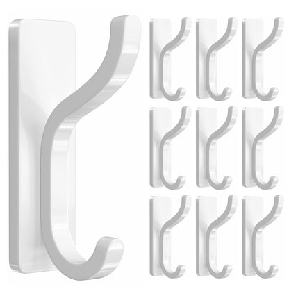 Adhesive Wall Hooks for Towel/Coat,13Lb Strong Stick-On Hooks, Black 4 Pack