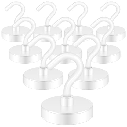 Neosmuk Magnetic Hooks, 30lb Heavy Duty, Silver, 10 Pack