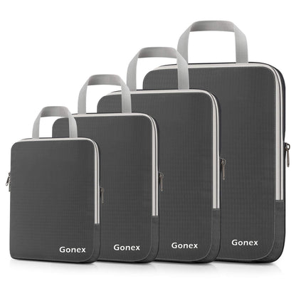 Gonex Compression Packing Cubes, 4-Piece Expandable Travel Organizers
