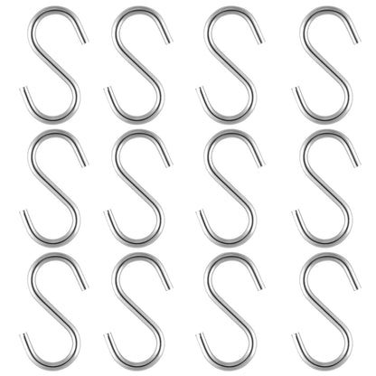 Senkary 100 Pieces 1 Inch Mini S Hooks Small S Hooks Stainless Steel S Shaped Hooks for Ornaments, Jewelry and Hanging (Black)