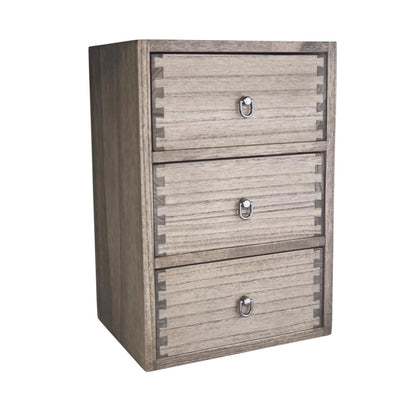 DDYURI Wood Tabletop Storage Cabinet Organization Box Caddy with 3 Drawers for Office Supplies Desktop Dresser Organizer Dark Brown