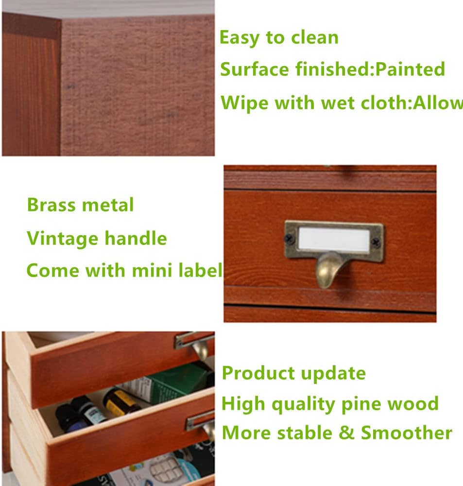GoooodGift Wooden Drawers Small Wooden Box with Drawer, Brown
