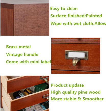 GoooodGift Wooden Drawers Small Wooden Box with Drawer, Brown