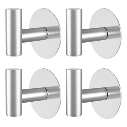 Self-Adhesive Coat Hooks, Stainless Steel Heavy Duty Wall Hooks, Towel Hooks for Hanging Robes, Aprons, Coats and Hats in Bathrooms,Kitchens and Hotels(2 Pack, Black)