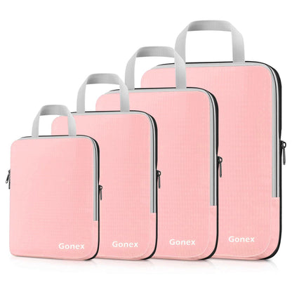 Gonex Compression Packing Cubes, 4-Piece Expandable Travel Organizers