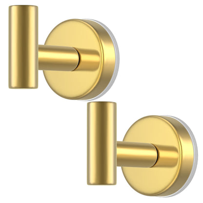Self-Adhesive Coat Hooks, Stainless Steel Heavy Duty Wall Hooks, Towel Hooks for Hanging Robes, Aprons, Coats and Hats in Bathrooms,Kitchens and Hotels(2 Pack, Black)