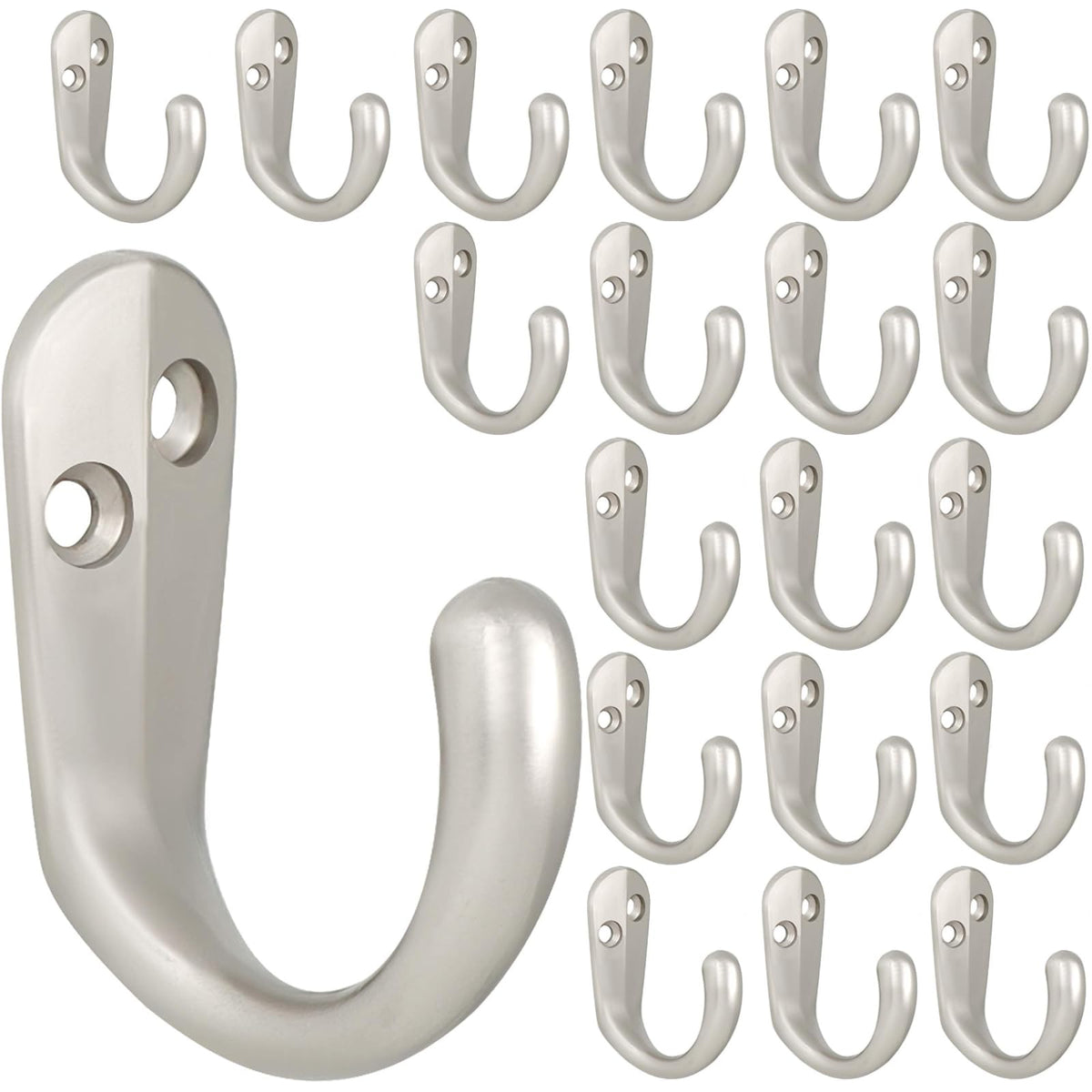 IBosins 15PCS Coat Hooks Wall Mounted Black Single Prong Robe Hook