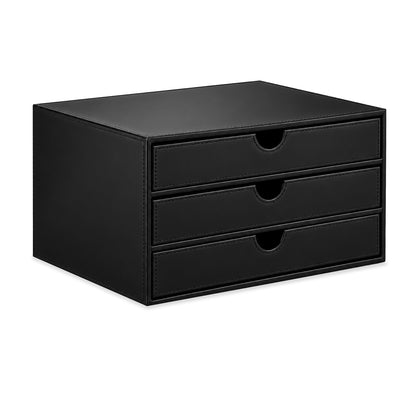 UnionBasic Document Organizer, 3-Drawer File Cabinet Document Storage Box, Office Desktop Filing Organizer, Black