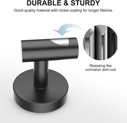 SetSail Towel Hooks for Bathrooms 4 Packs Screw-in Matte Black Bathroom Towel Hook Wall Mounted Stainless Steel Shower Towel Hooks for Coat Hanging, Drill Hole