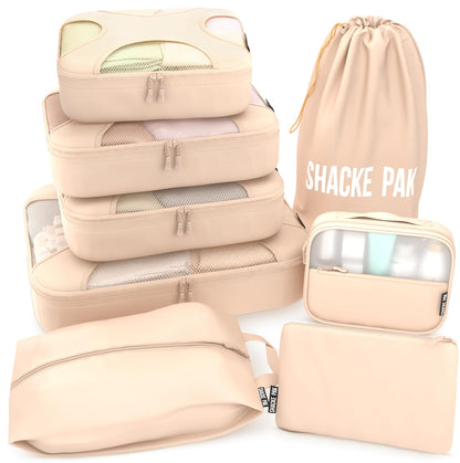 Shacke 5 Set Packing Cubes for Travel with Laundry Bag (Pure Black)
