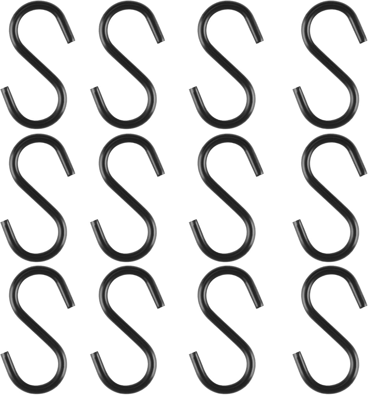Senkary 100 Pieces 1 Inch Mini S Hooks Small S Hooks Stainless Steel S Shaped Hooks for Ornaments, Jewelry and Hanging (Black)