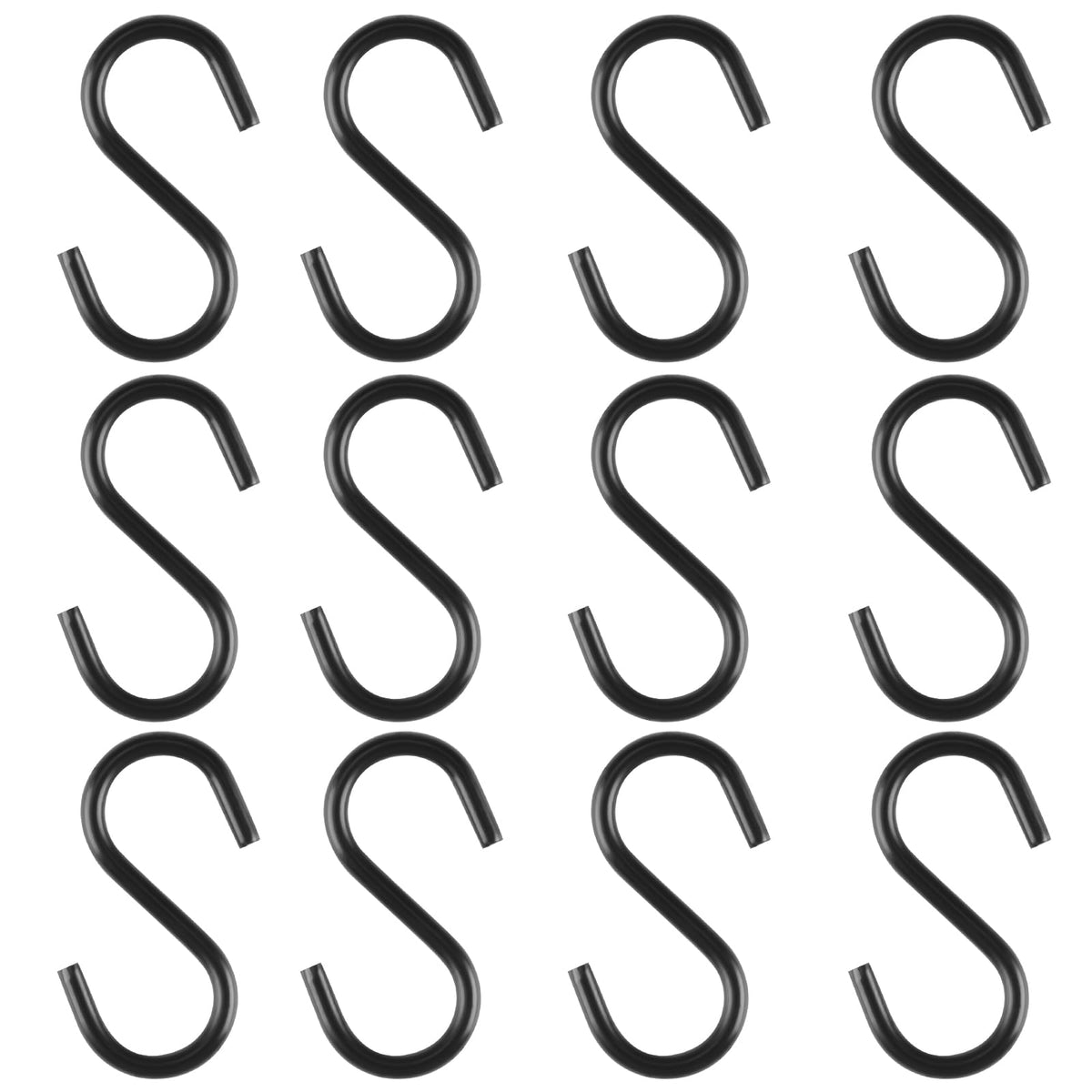 Senkary 100 Pieces 1 Inch Mini S Hooks Small S Hooks Stainless Steel S Shaped Hooks for Ornaments, Jewelry and Hanging (Black)
