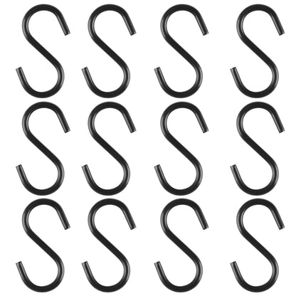 Senkary 100 Pieces 1 Inch Mini S Hooks Small S Hooks Stainless Steel S Shaped Hooks for Ornaments, Jewelry and Hanging (Black)