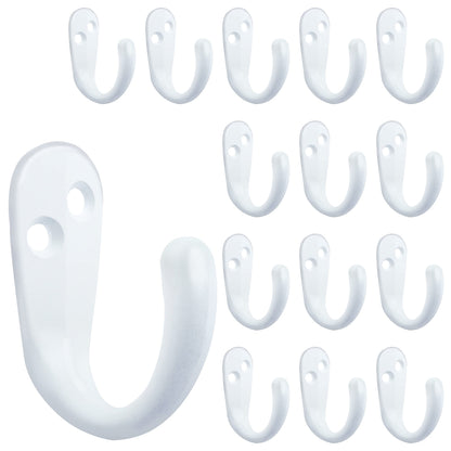 IBosins 15PCS Coat Hooks Wall Mounted Silvery Single Prong Robe Hook