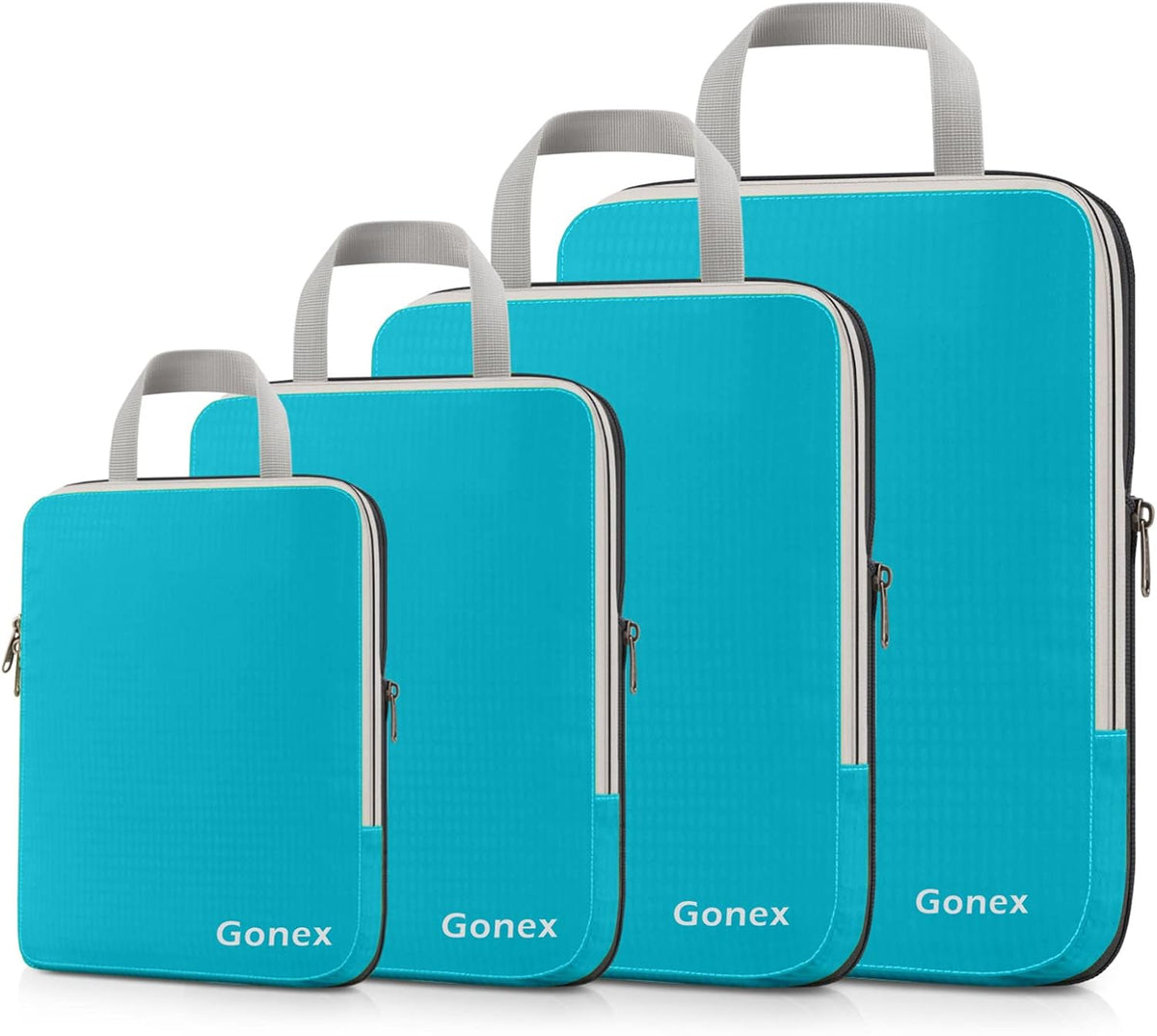 Gonex Compression Packing Cubes, 4-Piece Expandable Travel Organizers