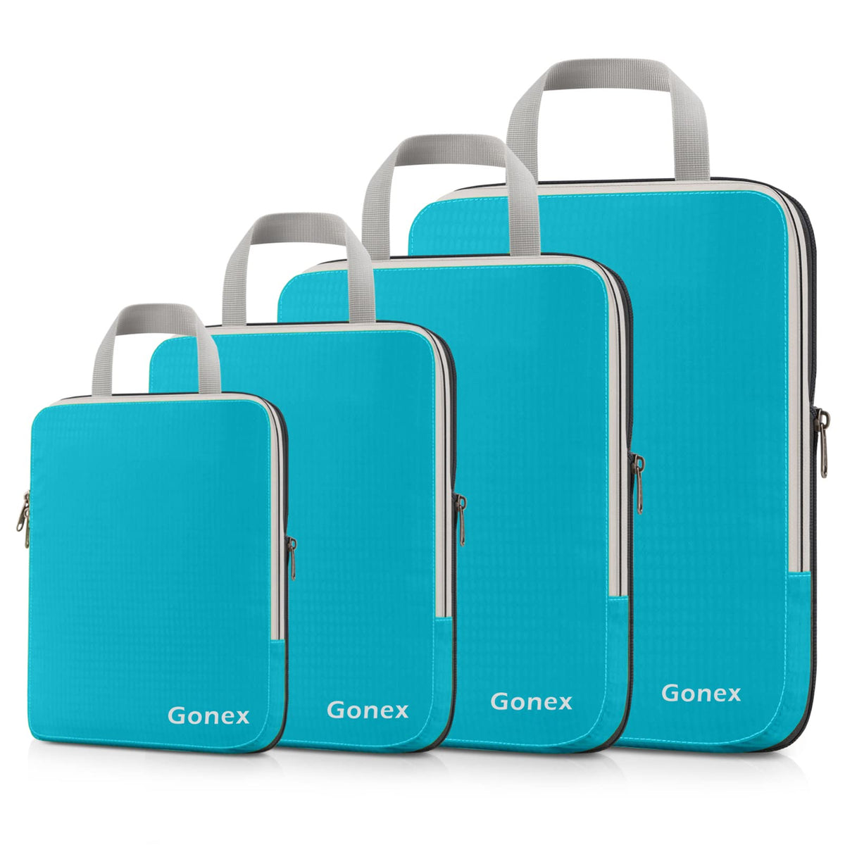 Gonex Compression Packing Cubes, 4-Piece Expandable Travel Organizers