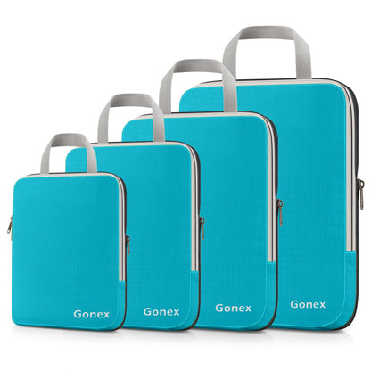 Gonex Compression Packing Cubes, 4-Piece Expandable Travel Organizers