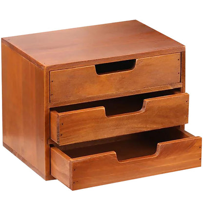 Single Drawer Desktop Storage Organizer in a Modern Wood Design (9.8”x6.9”x 2.8”) Wooden Stackable Drawer Unit - Single Monitor Riser (1-Pack)