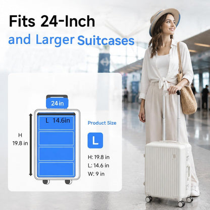 Suitcase Organizer, Portable Travel Shelves Collapsible Hanging Packing Cubes for Suitcase, Travel Bags Organizer for Luggage Compression Carry-On Closet