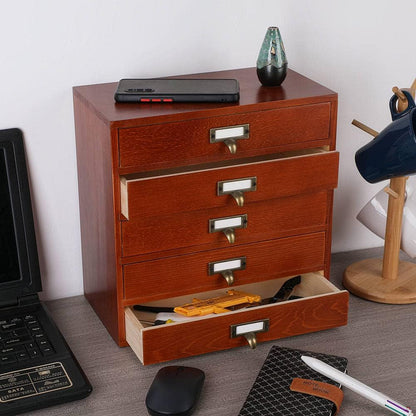 GoooodGift Wooden Drawers Small Wooden Box with Drawer, Brown