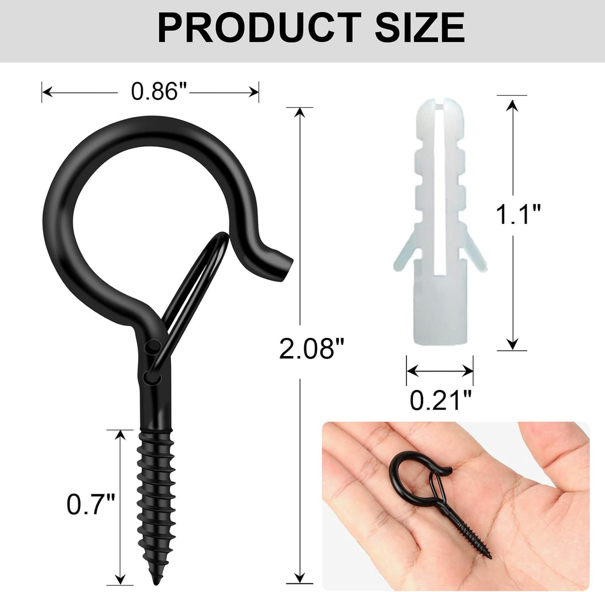 25 PCS Screw Hooks for Outdoor String Lights, Q Hangers String Light Hooks
